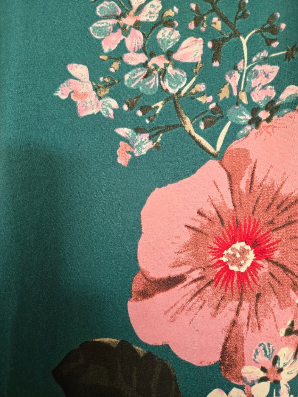 LULUS Emerald Green Floral Print Satin Maxi Skirt Small - New Unworn - Picture 2 of 5